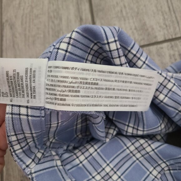 Hollister Ultra High-Rise Plaid Mini Skirt Blue White Size Women's XS - Picture 9 of 11